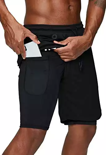 Pinkbomb Men's 2 in 1 Running Shorts